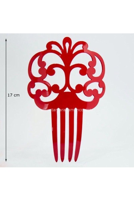 Accessoires de flamenco Outlet modèle Peigne Lirio - Acétate 17 cm Orange