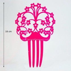 Peinetas de flamenca modelo Peina Margarita - Acetato 18 cm Turquesa