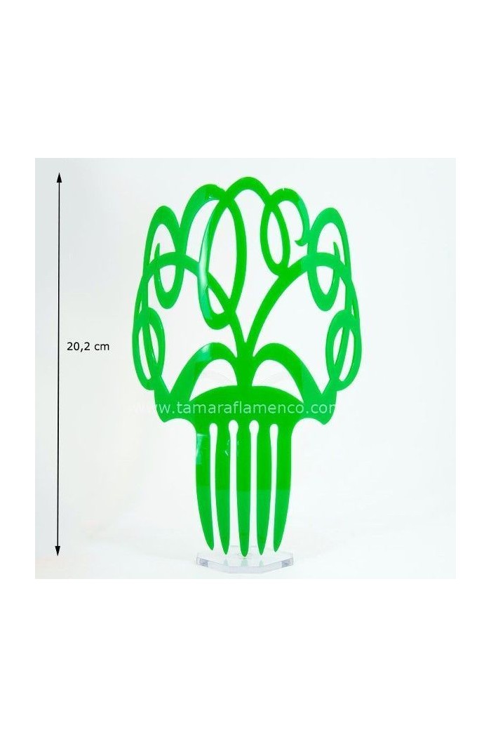  Flamenco Combs model Comb Begonia - Acetate 20 cm Pistachio