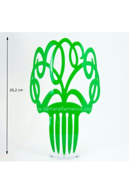 Peinetas de flamenca modelo Peina Begonia - Acetato 20 cm Pistacho
