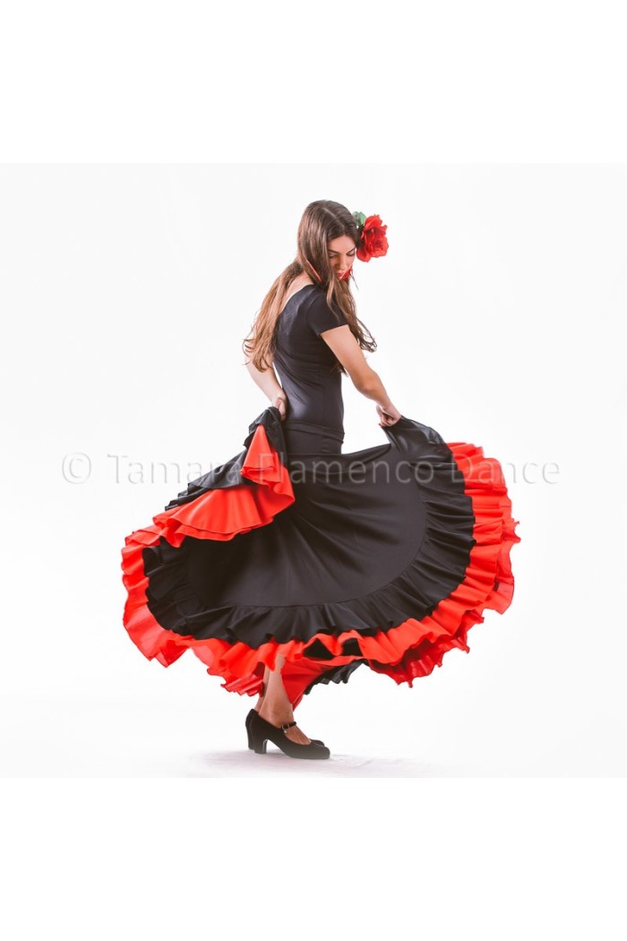 Jupes flamenco FEMME modèle Jupe flamenco Alborea - Tricot Rouge