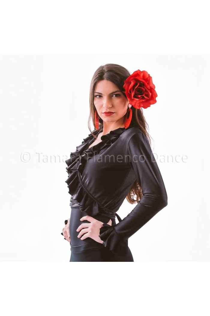 Body/Camiseta flamenca MUJER modelo Chupita Poderio - Lycra Rojo
