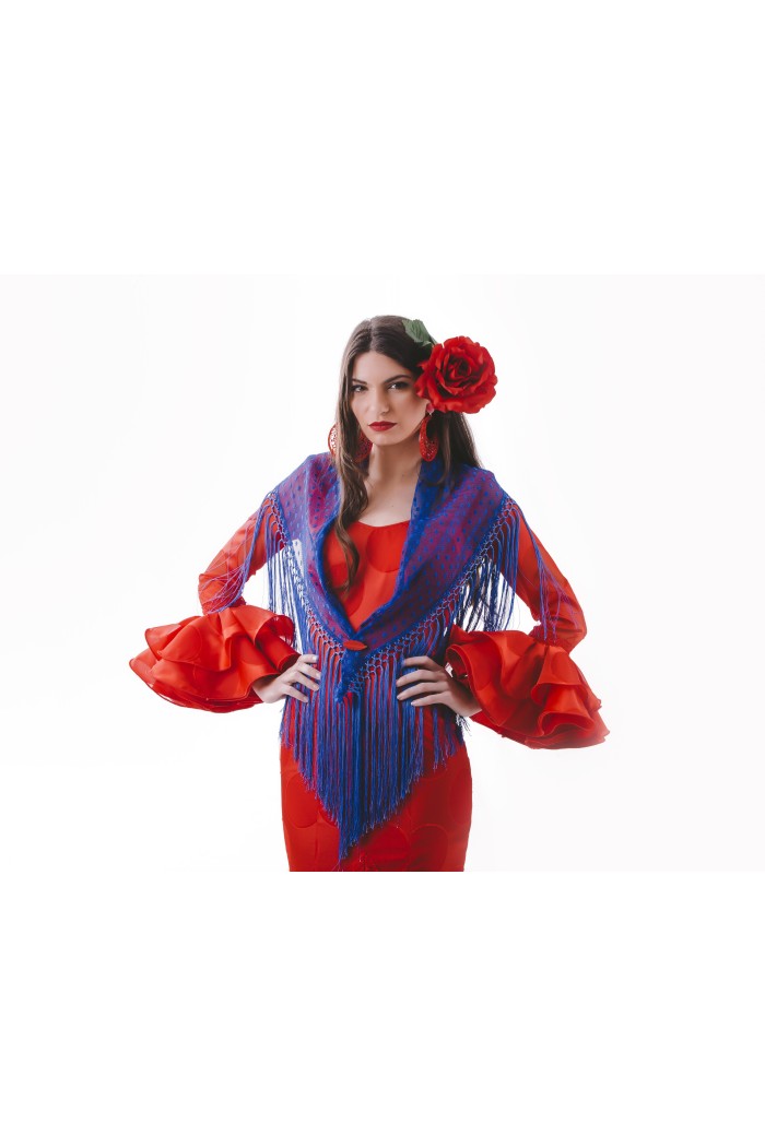 Châle foire uni/imprimé/lacé modèle Châle dame - Plumeti/Dentelle Rose