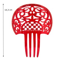 Accessoires de flamenco Outlet modèle Peigne Laurel - Nacré avec Pierres Pistache nacré