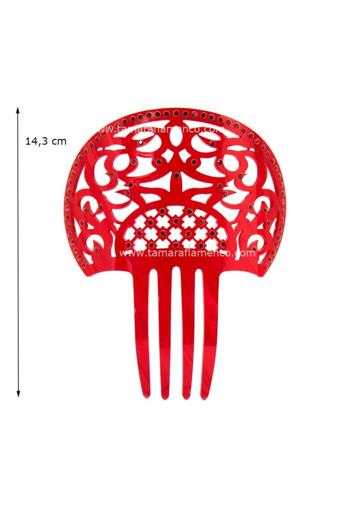  Outlet Flamenco accessories model Comb Laurel - Mother of Pearl & Gemstones Pistachio Mother-of-pearl