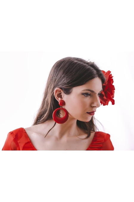 Flamenco earrings model Earrings flamenca - 8 cm Petrol