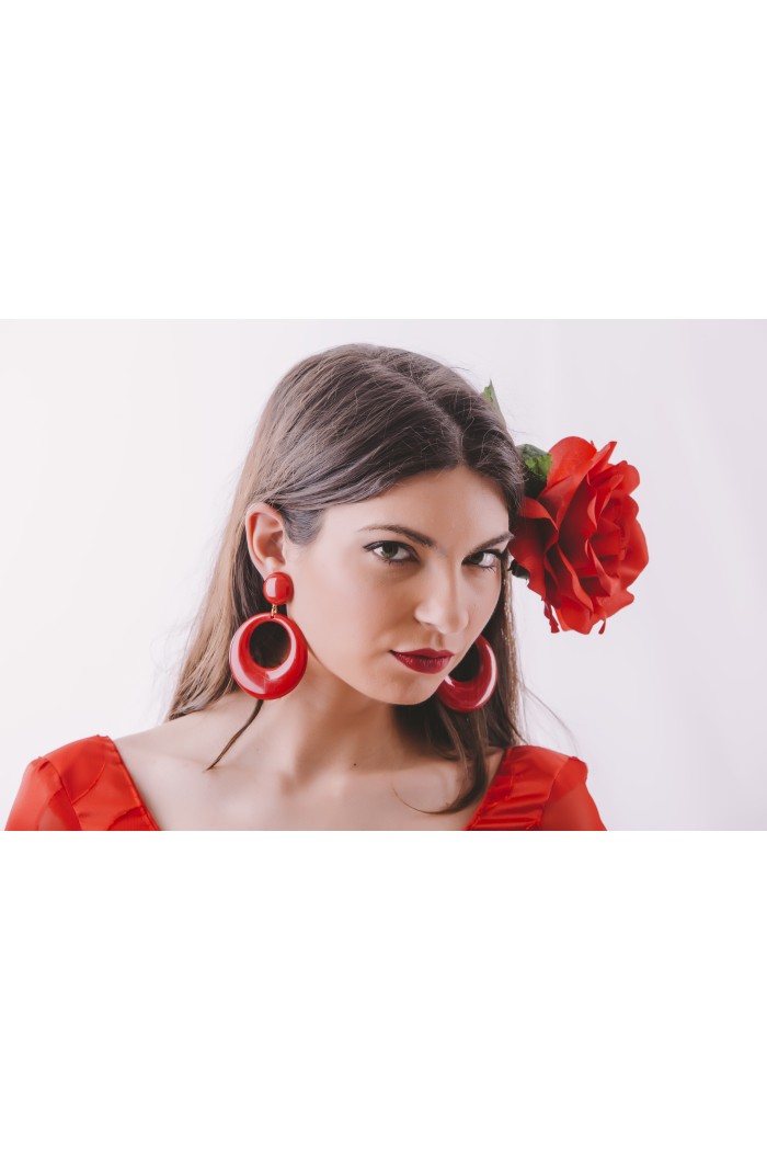  Flamenco earrings model Earrings flamenca - 8 cm Orange