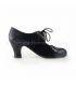 zapatos de flamenco profesionales en stock - Begoña Cervera - Acuarela Cordones ante negro serpiente 