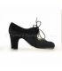 in stock flamenco shoes professionals - Begoña Cervera - Angelito black suede 7cm heel