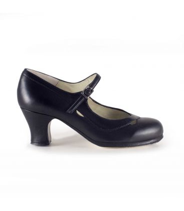 flamenco shoes professional for woman - Begoña Cervera - Salon Correa II black leather carrete