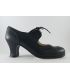 in stock flamenco shoes professionals - Begoña Cervera - Cordoneria black leather 