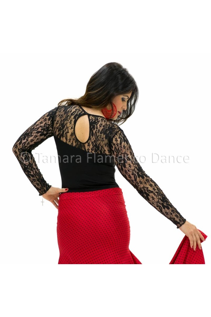  Body/Camiseta flamenca MUJER model Desplante Body - Lycra and lace Indigo