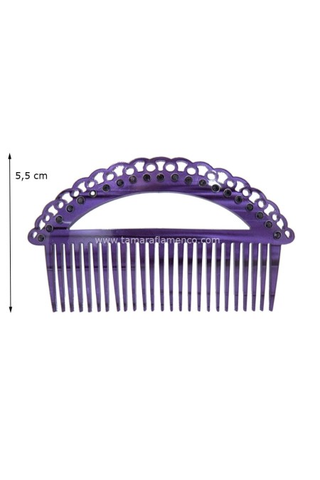  Flamenco Combs model Small Comb Hortensia - Mother of Pearl & Gemstones Fuxia Mother-of-pearl