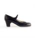 zapatos de flamenco profesionales en stock - Begoña Cervera - Salon Correa piel negro tacon bajo