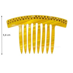 Peignes flamenco modèle Petit peigne Palma - Nacré avec pierres Turquoise nacré