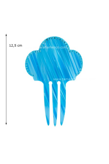 Flamenco Combs model Small Comb Jara - Mother of Pearl & Gemstones Pistachio Mother-of-pearl