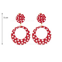 Boucles d'oreilles de flamenco modèle Boucles d'oreilles Flamenco - Pois blancs 5 cm Pistache