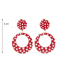 Flamenco Earrings - White Polka Dots 5 cm