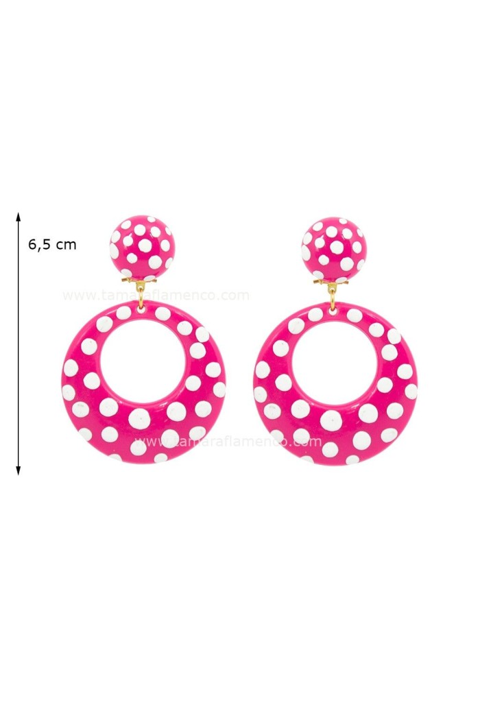 Boucles d'oreilles de flamenco modèle Boucles d'oreilles Flamenco - Pois blancs 6.5 cm Vert d'eau