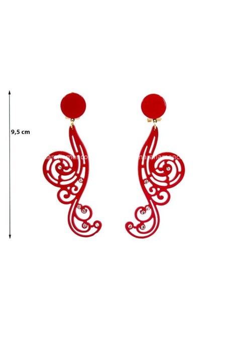 Boucles d'oreilles de flamenco modèle Boucles d'oreilles 19 - Acétate avec pierres Pistache