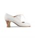 flamenco shoes professional for woman - Begoña Cervera - Arty white patent leather carrete heel hand painted
