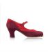 flamenco shoes professional for woman - Begoña Cervera - Binome red and bordeaux suede, carrete heel