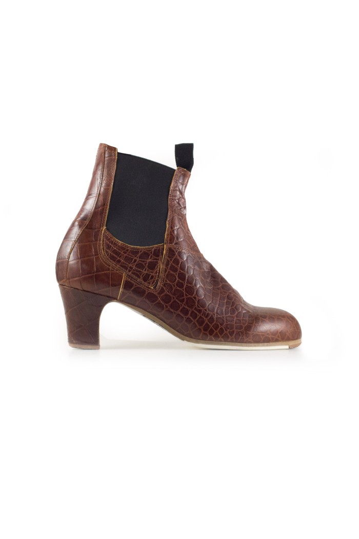 Chaussures de flamenco pour homme Begoña Cervera modèle Chaussons flamenco boto cremallera 