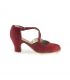 flamenco shoes professional for woman - Begoña Cervera - Clasico Español III burdeaux suede carrete heel