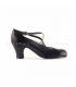 zapatos de flamenco profesionales personalizables - Begoña Cervera - Cruzado negro piel tacon carrete