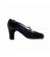 zapatos de flamenco profesionales personalizables - Begoña Cervera - Cruzado II negro ante tacon basico