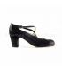 zapatos de flamenco profesionales personalizables - Begoña Cervera - Cruzado negro piel tacon clasico