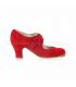 zapatos de flamenco profesionales personalizables - Begoña Cervera - Tablas ante rojo, tacon carrete
