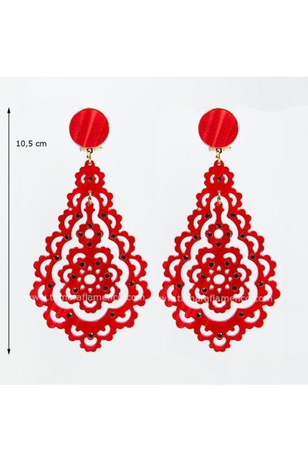 Boucles d'oreilles de flamenco modèle Boucles d'oreilles 09 - Nacré avec pierres Nacré classique