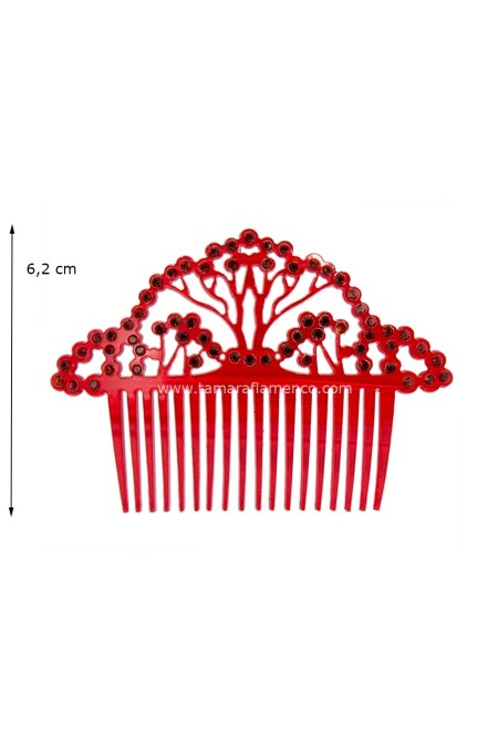 Flamenco Combs model Small Comb Okra - Mother of pearl with gemstones Black Mother-of-pearl