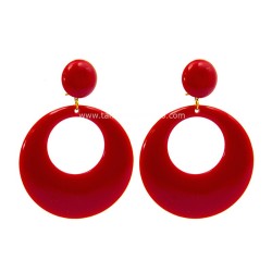 Boucles d'oreilles de flamenco modèle Boucles d'oreilles flamenca - 9.5 cm Bleu canard