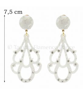Earrings 27 Mother-of-pearl with gemstones