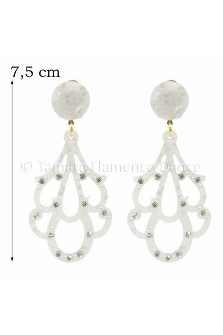 Flamenco earrings model Earrings 27 - Mother-of-pearl with stones Classic Mother-of-pearl