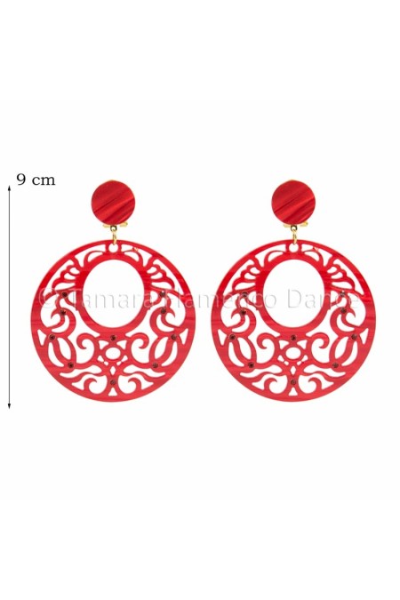 Flamenco earrings model Earrings 30 - Mother-of-pearl with stones Classic Mother-of-pearl