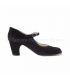 flamenco shoes professional for woman - Begoña Cervera - Salon Correa black suede and straight heel