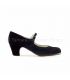 flamenco shoes professional for woman - Begoña Cervera - Salon Correa black suede and low classic heel