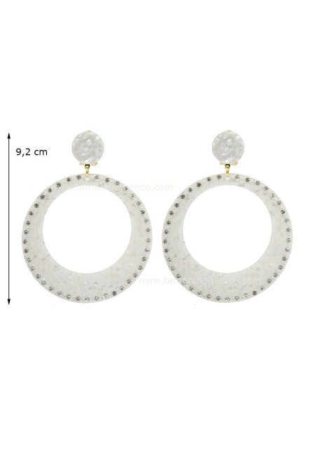 Boucles d'oreilles de flamenco modèle Boucles d'oreilles 16 - Nacré avec pierres Nacré classique
