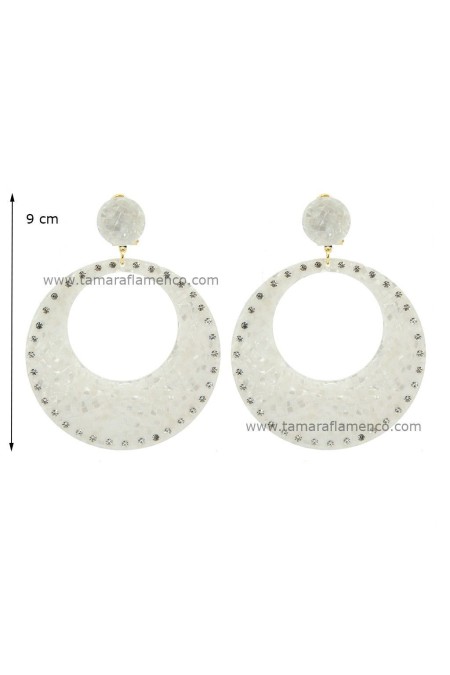 Boucles d'oreilles de flamenco modèle Boucles d'oreilles 17 - Nacré avec pierres Nacré classique