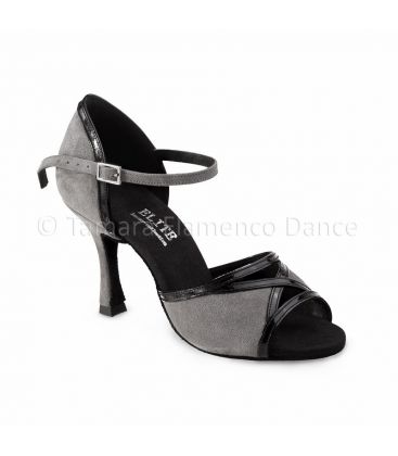 zapatos de baile latino y de salon para mujer - Rummos - Carmen 35 gris y negro