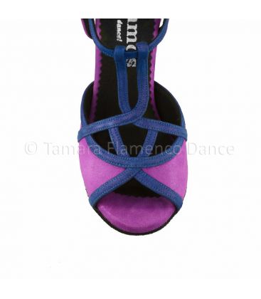 zapatos de baile latino y de salon para mujer - Rummos - Cuore morado y azul