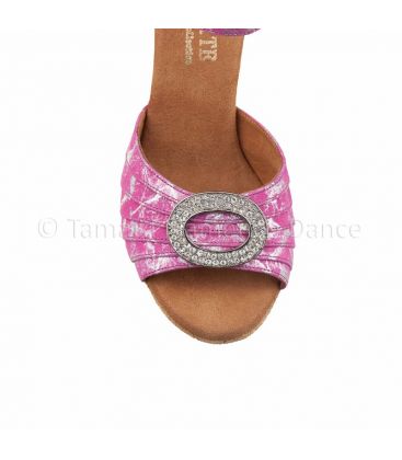 zapatos de baile latino y de salon para mujer - Rummos - Elite Cleopatra rosa piel fantasia
