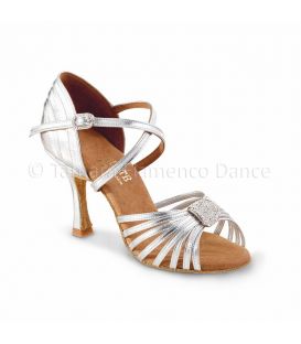 zapatos de baile latino y de salon para mujer - Rummos - Elite Cristina plateado