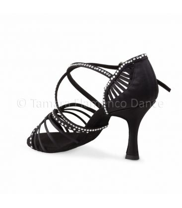 zapatos de baile latino y de salon para mujer - Rummos - Elite Luna con diamantes negro