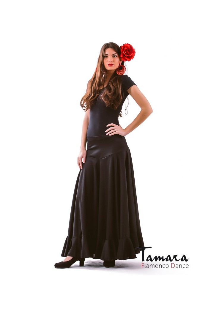 Flamenco skirts WOMAN model Flamenco skirt Sevillana - Knitted Black