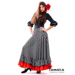 Faldas flamencas MUJER modelo Falda flamenco Alborea lunares - Punto Negro lunar blanco