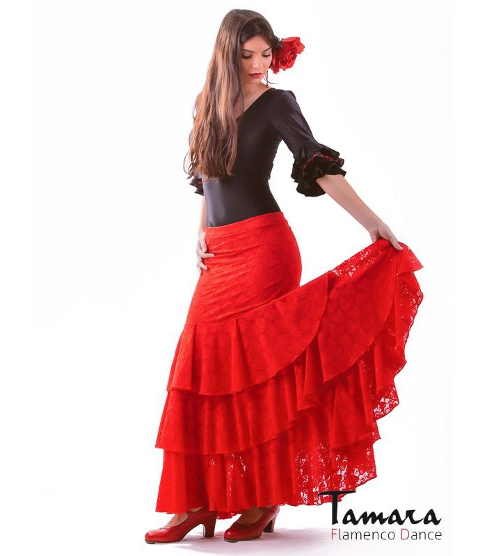Relámpago petróleo Motel Lola encaje Faldas flamencas de MUJER | Tamara Flamenco